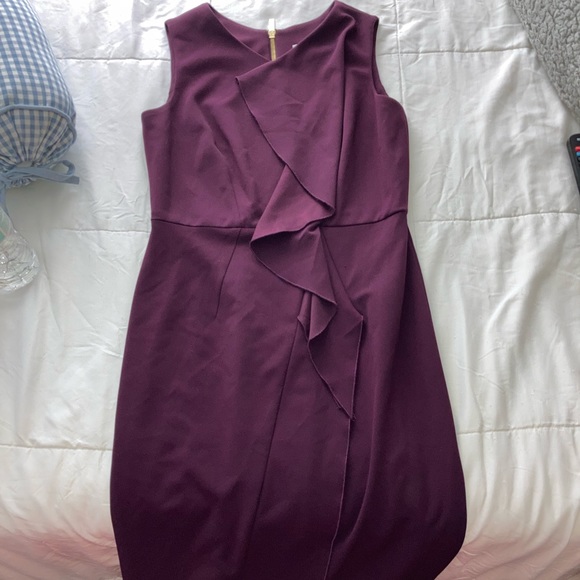 Asymmetrical plum Calvin Klein dress size 4 - Picture 11 of 11